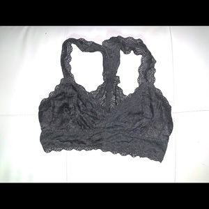 dark grey racer back bralete
